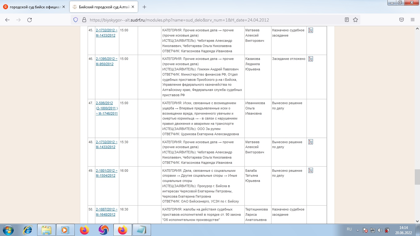 Дело запрещено к публикации (ДЕЛО № 2-506/2012) Бийский Городской Суд РФ