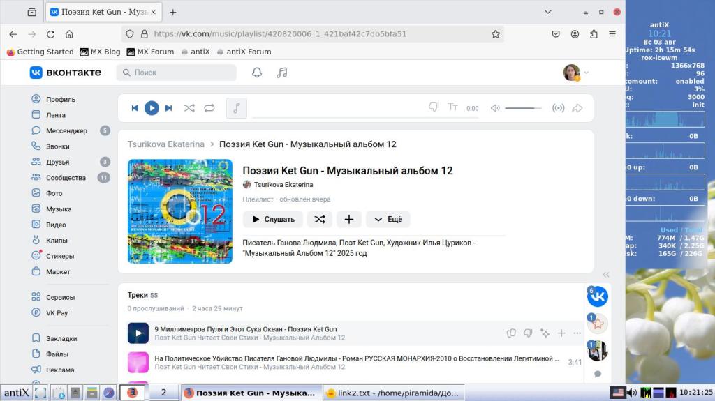 Музыкальный Альбом 12 - Поэзия Ket Gun, Художник Илья Цуриков, Публицистика Ганова Людмила